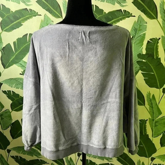 Urban Outfitters Out from Under Velour Dolman Cropped Top Blue Gray Size XS - Picture 3 of 4